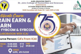 30Hour Value Added Certificate Course on “Train, Earn & Learn” for FYBCOM