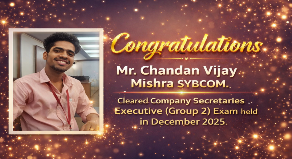 Mr. Chandam Mishra Clears Company Secretary Exam